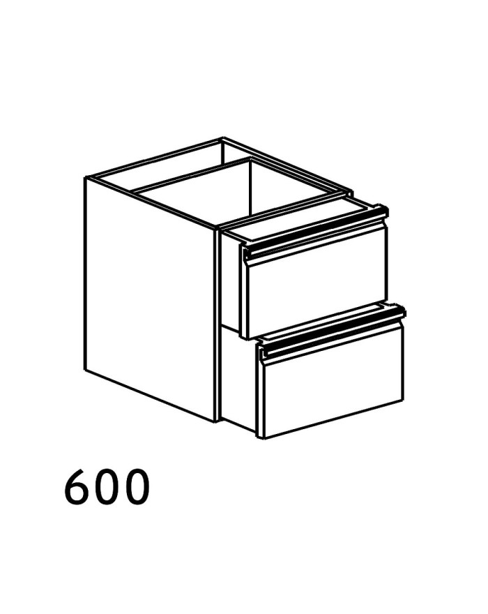 KOMODA Z 2 SZUFLADAMI 600X600