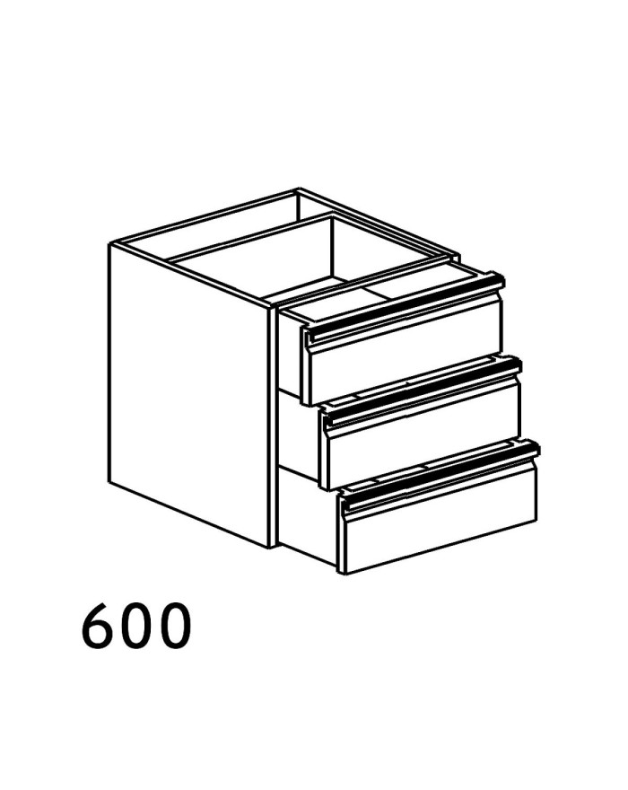 KOMODA Z 3 SZUFLADAMI 600X600