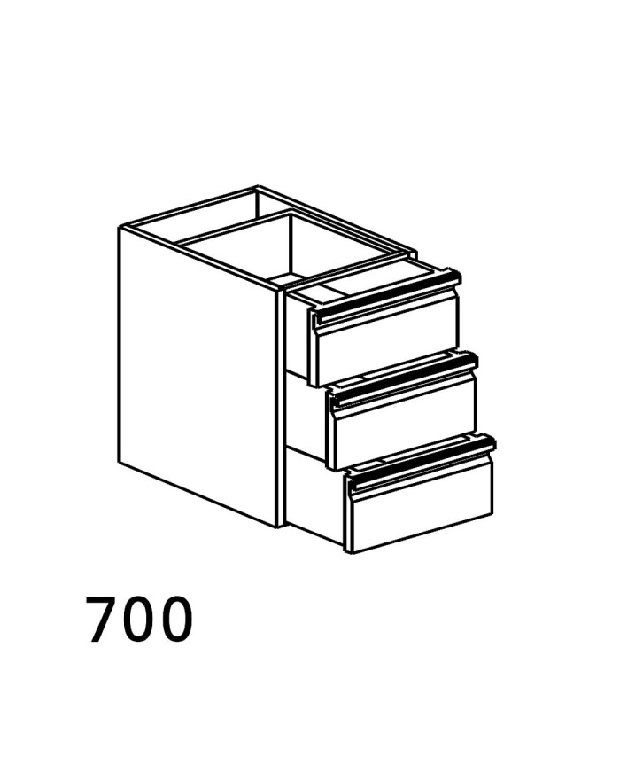 KOMODA Z 3 SZUFLADAMI 400X700
