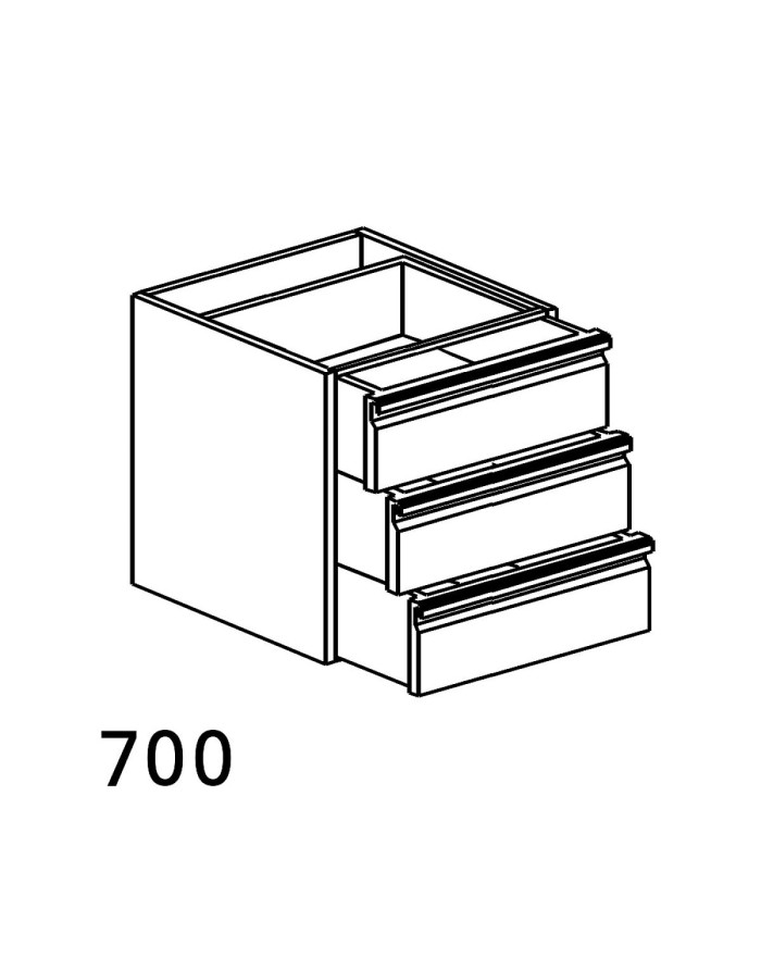 KOMODA Z 3 SZUFLADAMI 600X700