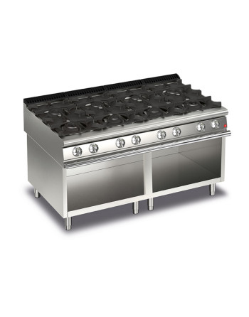 CUISINIÈRE À GAZ À 8 FEUX SUR LE COMPARTIMENT OUVERT - 45,4 KW