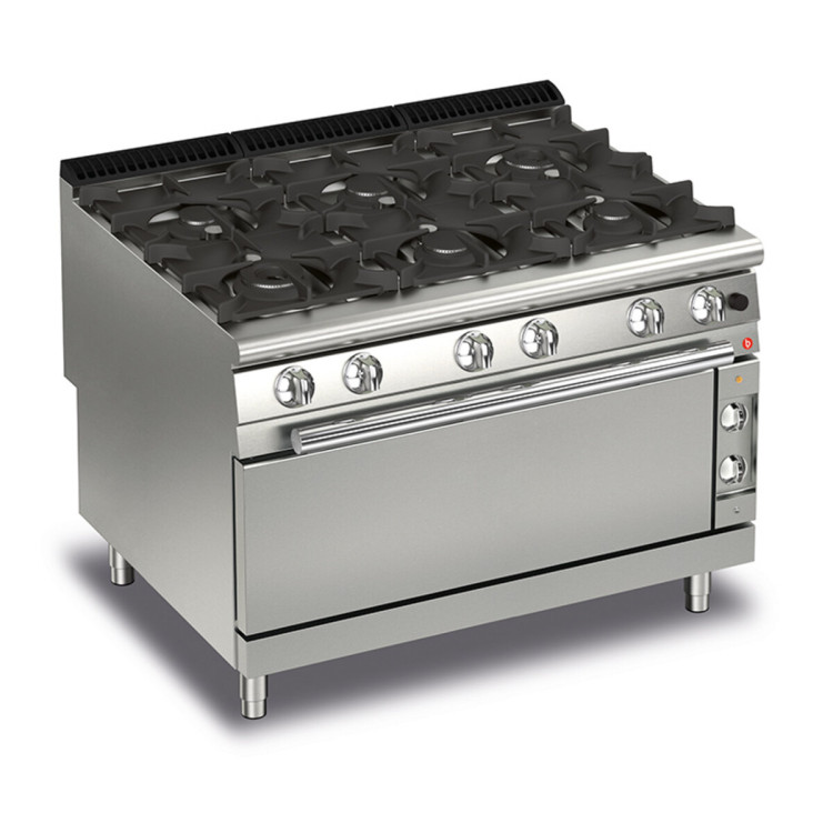 6-BURNER GAS COOKER ON WIDE GAS OVEN