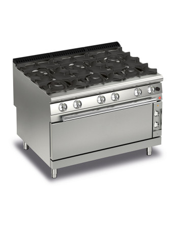 COCINA DE GAS CON 6 QUEMADORES Y HORNO DE GAS ANCHO 47,9 KW
