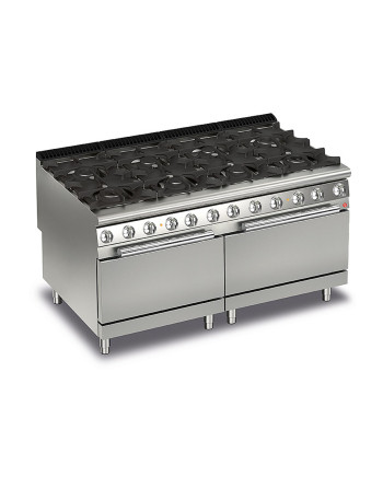 COCINA DE GAS CON 8 QUEMADORES Y 2 HORNOS ELÉCTRICOS