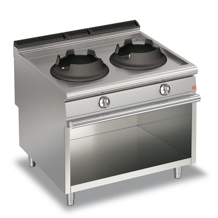 WOK 2 FUOCHI A GAS 14KW SU VANO APERTO