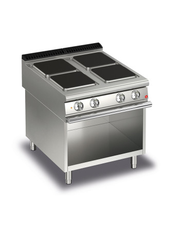 CUISINE 4 PLAQUES CARRÉES ÉLECTRIQUES SUR COMPARTIMENT OUVERT