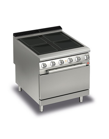 CUCINA ELETTRICA 4 ZONE VETROCERAMICA SU FORNO ELETTRICO