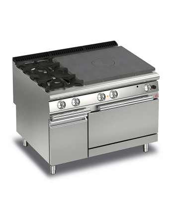 GAS SOLID TOP WITH 2 BURNERS ON THE LEFT ON ELECTRIC OVEN