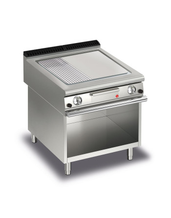 FRY TOP S GAS M80 AISI Platte - 1/3 GERILLT - Im Fach
