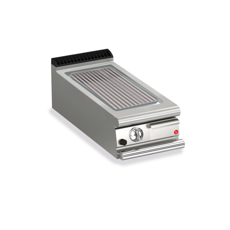 FRY TOP S GAS M40 AISI Plate - RIBBED - Thermostat Top Version