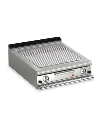 FRY TOP S GAS M80 Piastra in AISI - Rigato - Versione Top