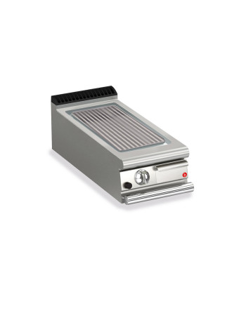 FRY TOP S GAZ M40 plaque Chromée - Nervurèe - Version Top - thermostaté