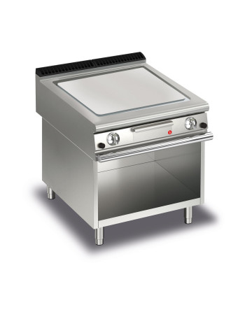 FRY TOP S GAS M80 Stainless Steel Plate - Smooth - On cabinet
