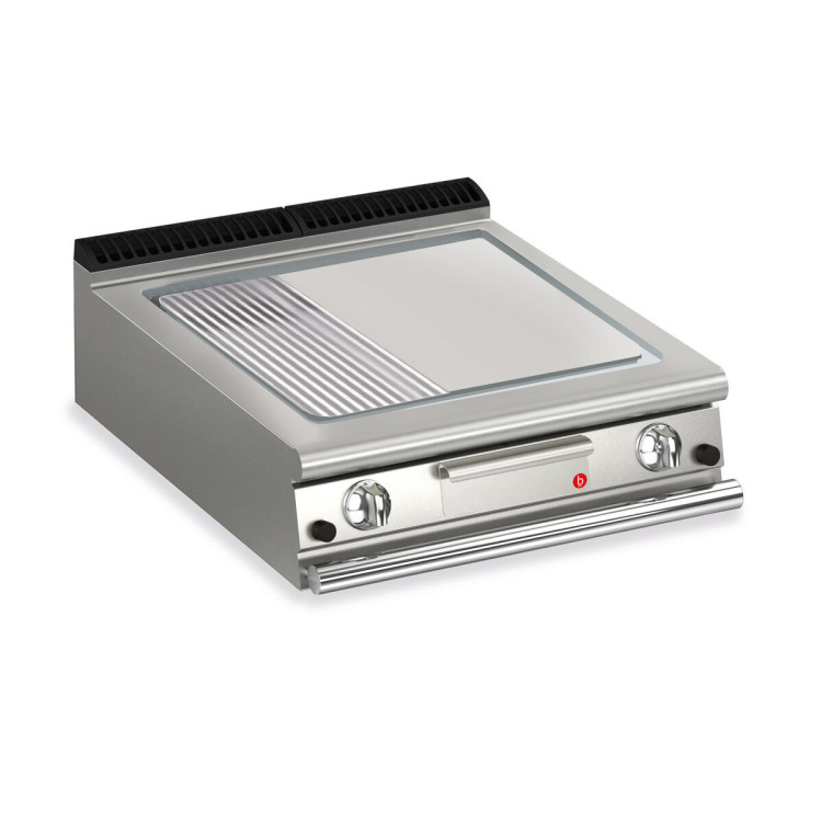 FRY TOP S GAS M80 Eisen platte - 1/3 GERILLT - Top Version