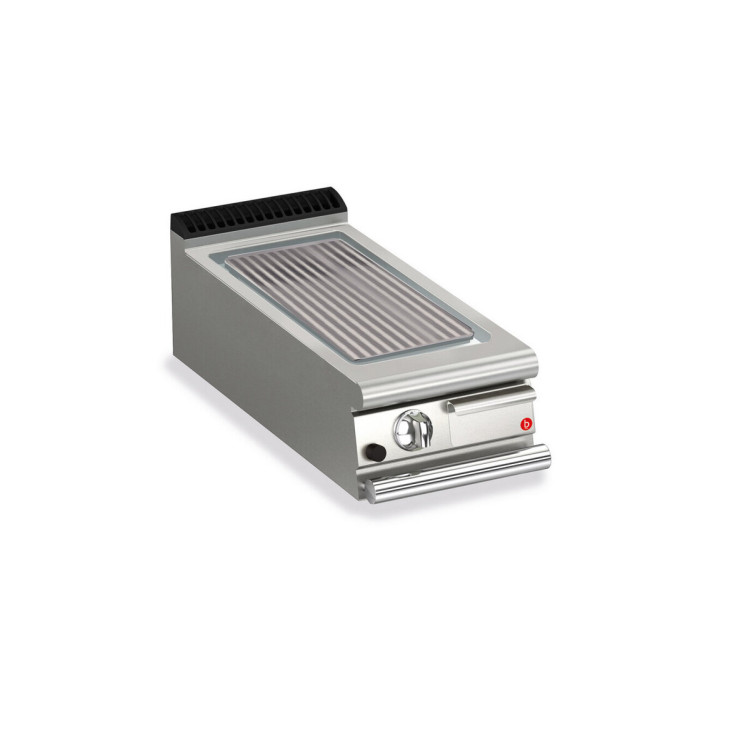 FRY TOP S GAS M40 Eisen platte - GERILLT - Top Version