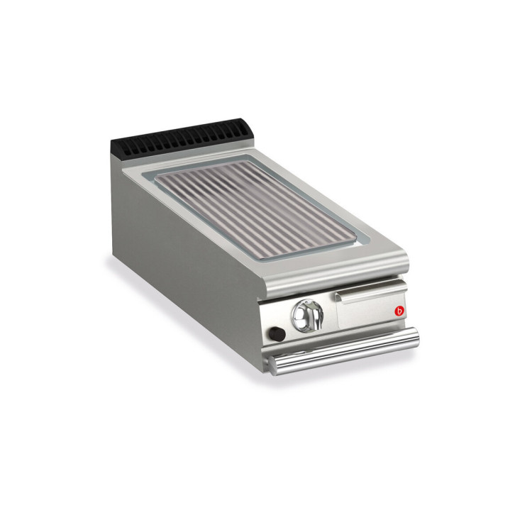 FRY TOP S GAS M40 Iron Plate - RIBBED - Thermostat Top Version