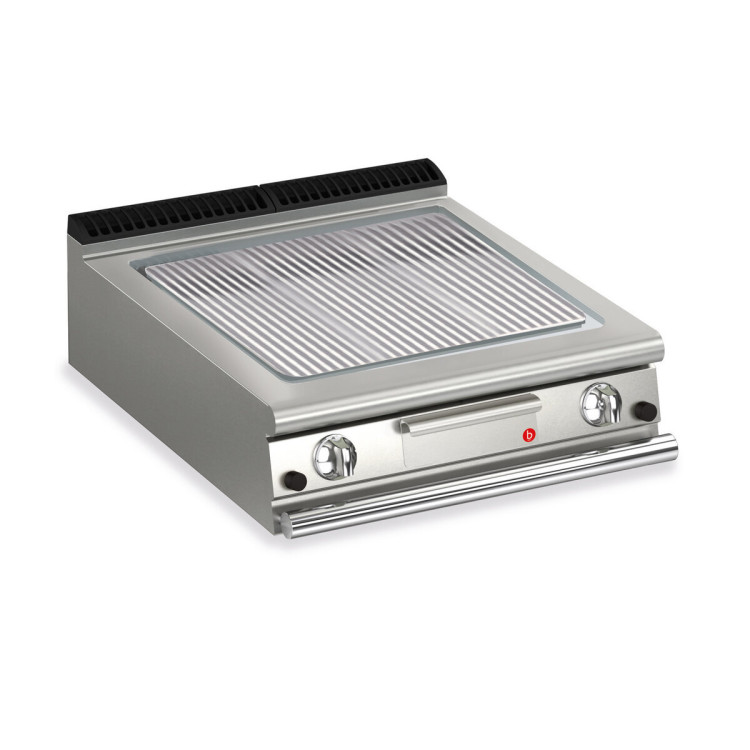 FRY TOP S GAS M80 Piastra in Acciaio Dolce - Rigato - Versione Top Termostatato