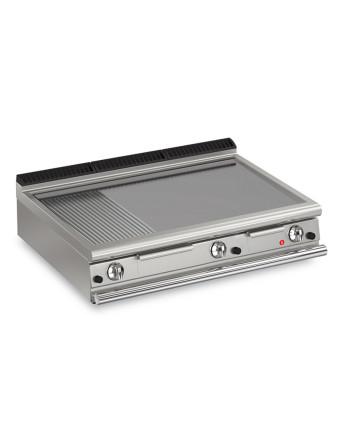 GAS FRY TOP 2/3 SMOOTH 1/3 GROOVED PLATE TOP VERSION - THERMOSTAT-CONTROLLED