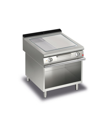 FRY TOP S Electric M80 AISI Platte - 1/3 GERILLT - Auf Thermostatfach