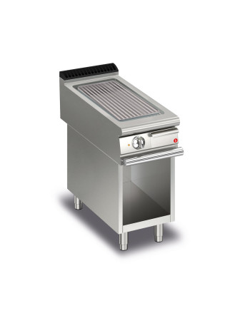 FRY TOP S Electric M40 Eisen platte - GERILLT - On compartment - Thermostat