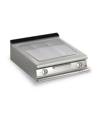FRY TOP S Electric M80 Iron Plate - RIBBED - Thermostat Top Version