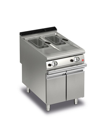 FRIGGITRICE A GAS 2 VASCHE 10+10 LT - CON KIT 2 CESTELLI