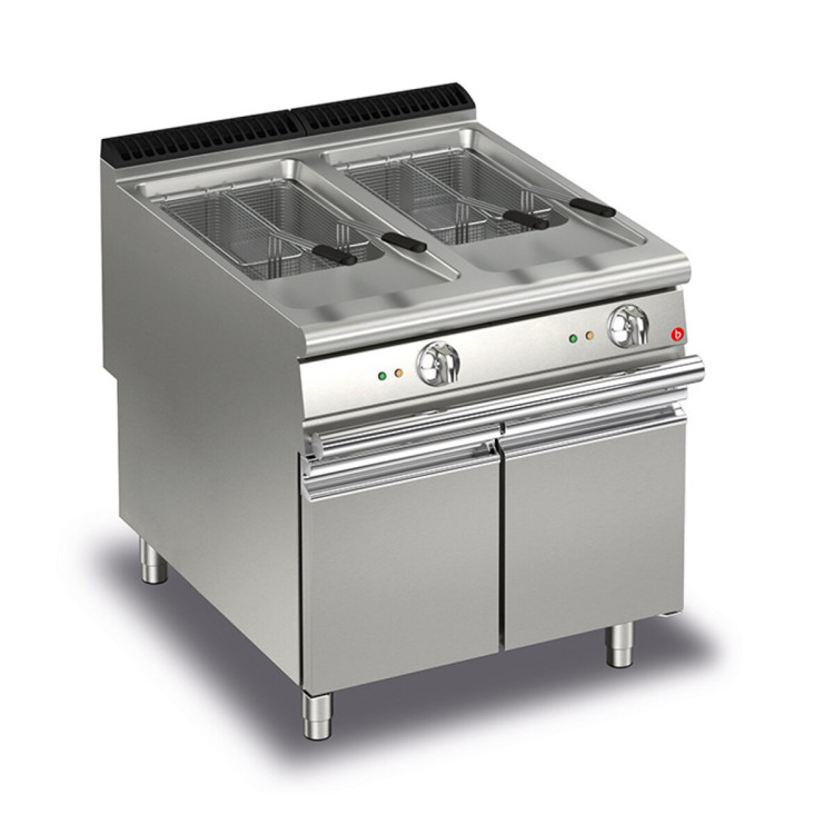 FRITEUSE À GAZ 2 BACS 23+23 L - AVEC KIT 4 PANIERS