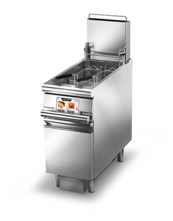 FRIGGITRICE EVO A GAS 1 VASCA A CONTROLLO ELETTRONICO 23 LT - Con filtraggio+alzacestelli