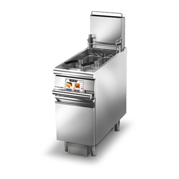 FREIDORA A GAS EVO 1 CUBA con CONTROL ELECTRÓNICO 23 LT - Con filtro + elevador de cestas