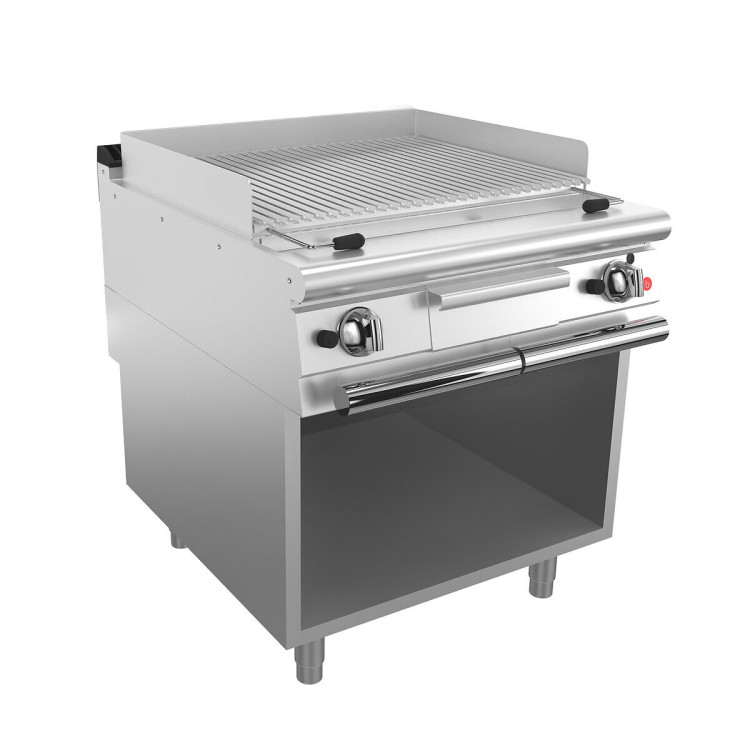 Grill aus Lavastein GAS  M80 - gemischter Fleisch-/Fischgrill - M80 auf  Unterbau