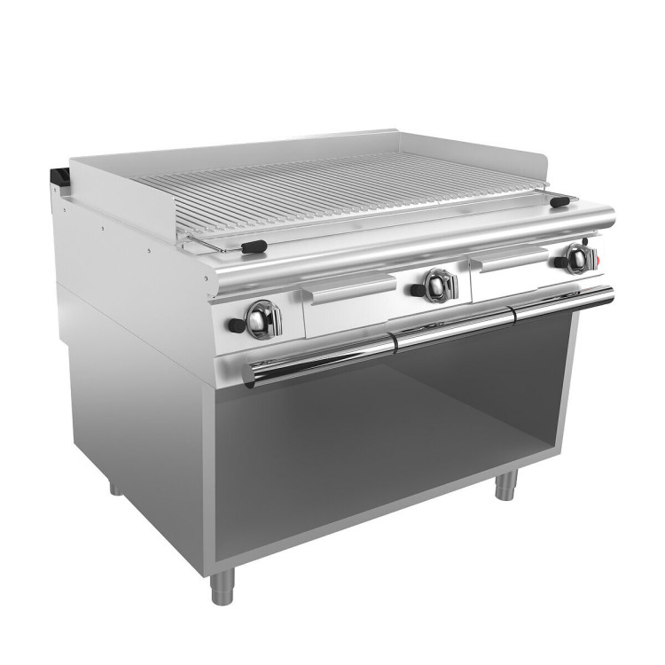 Parrilla de piedra de lava GAS M120 - Parrilla de acero inoxidable - M120 en compartimento