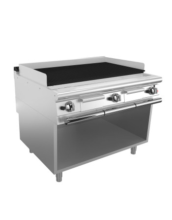 Grill aus Lavastein GAS  M120 - Grill aus Gusseisen  - M120 auf  Unterbau