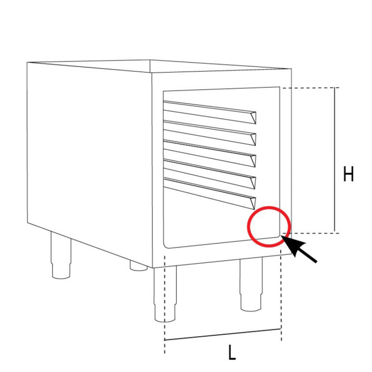 BASE NEUTRE AVEC FINITION HYGIÉNIQUE H2 M80 - GN2/1