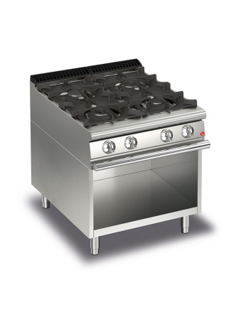CUISINIÈRE À GAZ À 4 FEUX SUR LE COMPARTIMENT OUVERT - 21,9 KW