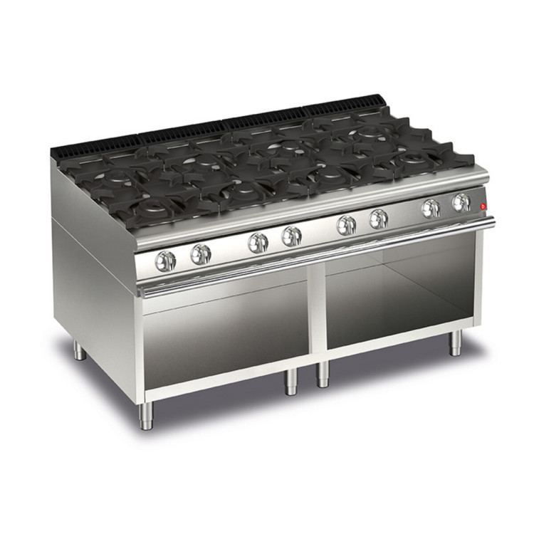 CUISINIÈRE À GAZ À 8 FEUX DANS LE COMPARTIMENT OUVERT