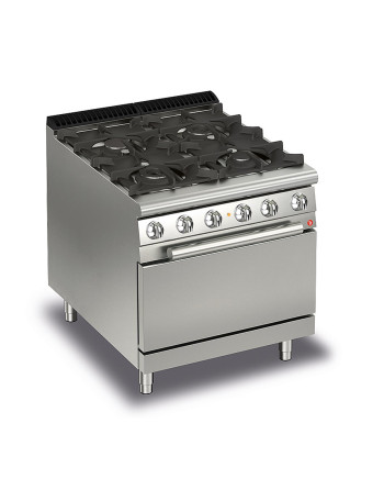 COCINA DE GAS CON 4 QUEMADORES Y HORNO ELÉCTRICO - 21,9 KW