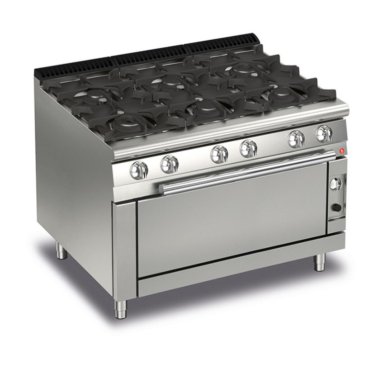 CUISINIÈRE À GAZ À 6 FEUX AVEC FOUR À GAZ LARGE - 35,6 KW