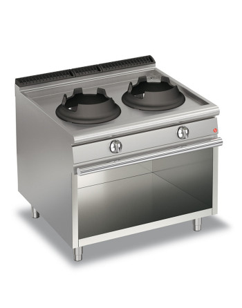 WOK 2 FUOCHI A GAS 14KW SU VANO APERTO