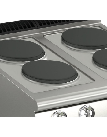 COCINA 4 PLACAS REDONDAS ELÉCTRICA CUADRADA VERSIÓN SUPERIOR