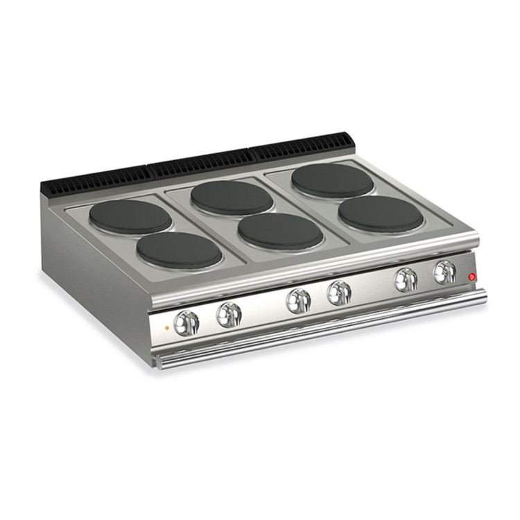 CUCINA 6 PIASTRE TONDE QUADRE ELETTRICHE VERSIONE TOP