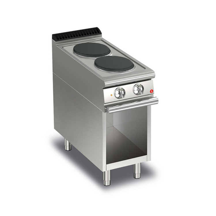 KITCHEN 2 SQUARE ELECTRIC ROUND PLATES ON OPEN COMPARTMENT