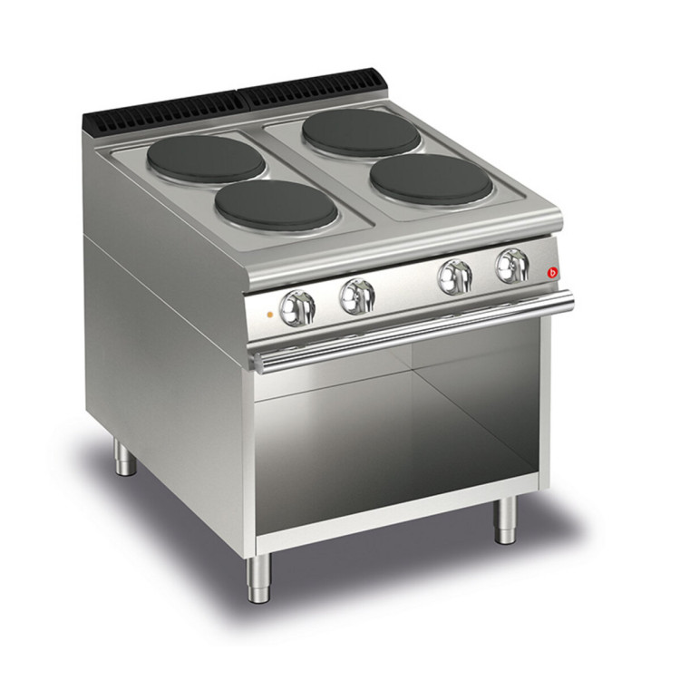 COCINA 4 PLACAS REDONDAS CUADRADAS ELÉCTRICAS EN COMPARTIMENTO ABIERTO