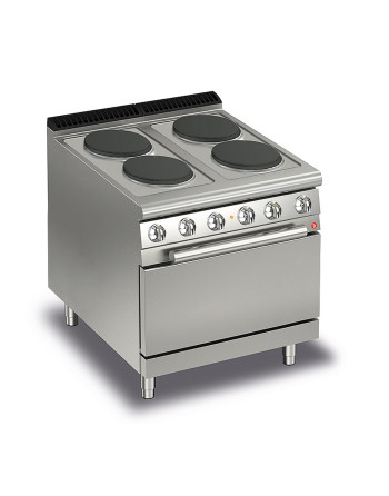 CUCINA 4 PIASTRE TONDE QUADRE ELETTRICHE SU FORNO ELETTRICO