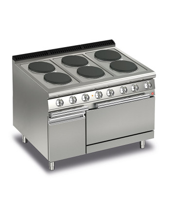 COCINA 6 PLACAS REDONDAS ELÉCTRICAS CUADRADAS EN HORNO ELÉCTRICO Y MUEBLE NEUTRO