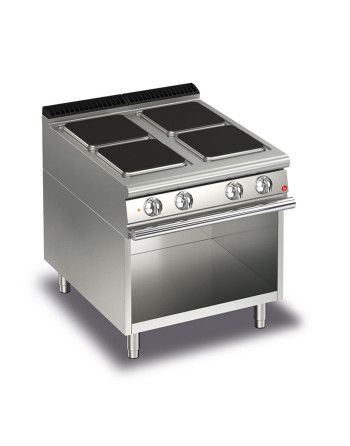 CUISINE 4 PLAQUES CARRÉES ÉLECTRIQUES SUR COMPARTIMENT OUVERT