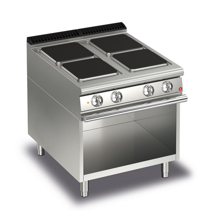 COCINA 4 PLACAS CUADRADAS ELÉCTRICAS EN COMPARTIMENTO ABIERTO