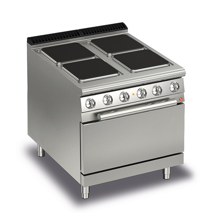 KITCHEN 4 ELECTRIC SQUARE PLATES ON ELECTRIC OVEN