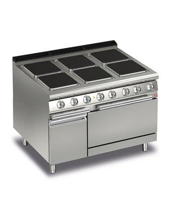 COCINA 6 PLACAS CUADRADAS ELECTRICAS SOBRE HORNO ELECTRICO Y MUEBLE NEUTRO
