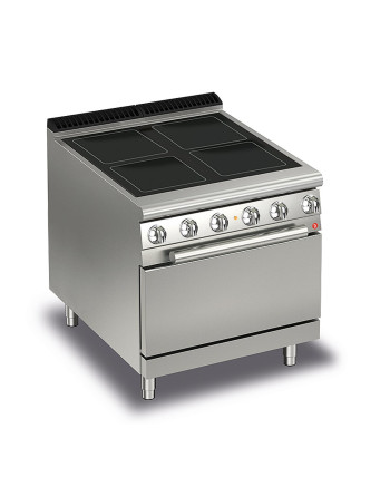 CUISINIÈRE ÉLECTRIQUE VITROCÉRAMIQUE À 4 ZONES SUR FOUR ÉLECTRIQUE