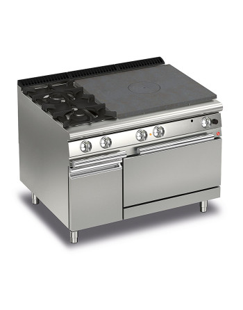 GAS SOLID TOP WITH 2 BURNERS ON THE LEFT ON ELECTRIC OVEN